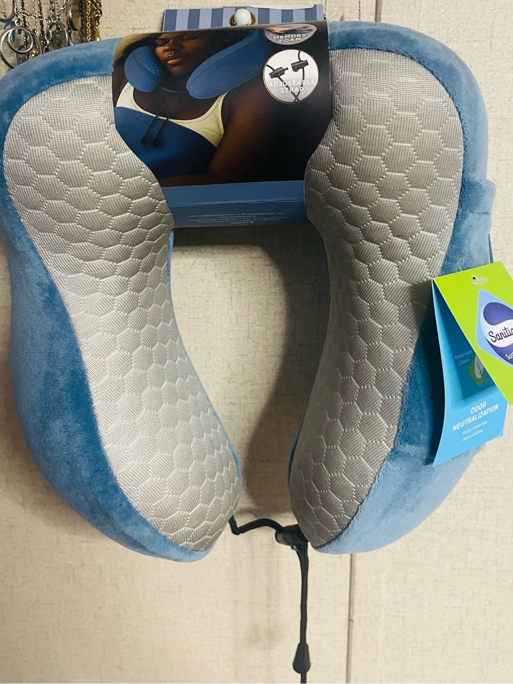 Cooling Blue Memory Foam Travel Neck Pillow Ruby Cash